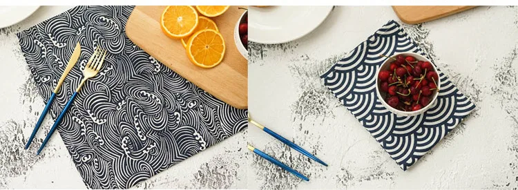 Creative bar pad cotton linen napkins tablecloth food photo background cloth Steak placemat