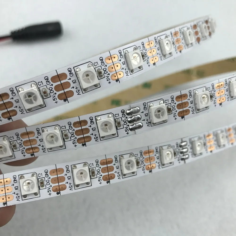 4 м DC5V WS2812B led pixel srip не водонепроницаемый 60 шт. WS2812B/m с пикселей белый PCB | Лампы и