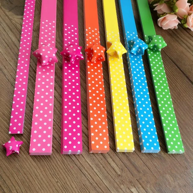 Colorful Origami Lucky Star Paper Strips Folding Paper Ribbons Craft Best  Wish 50 Strips (Size: Pack of 1)