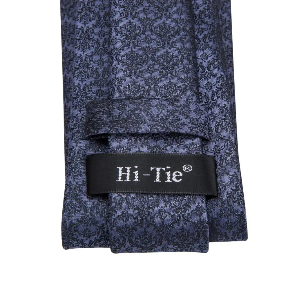 Hi Tie 2019 Новое поступление мужские галстуки с цветочным рисунком черный шелковый