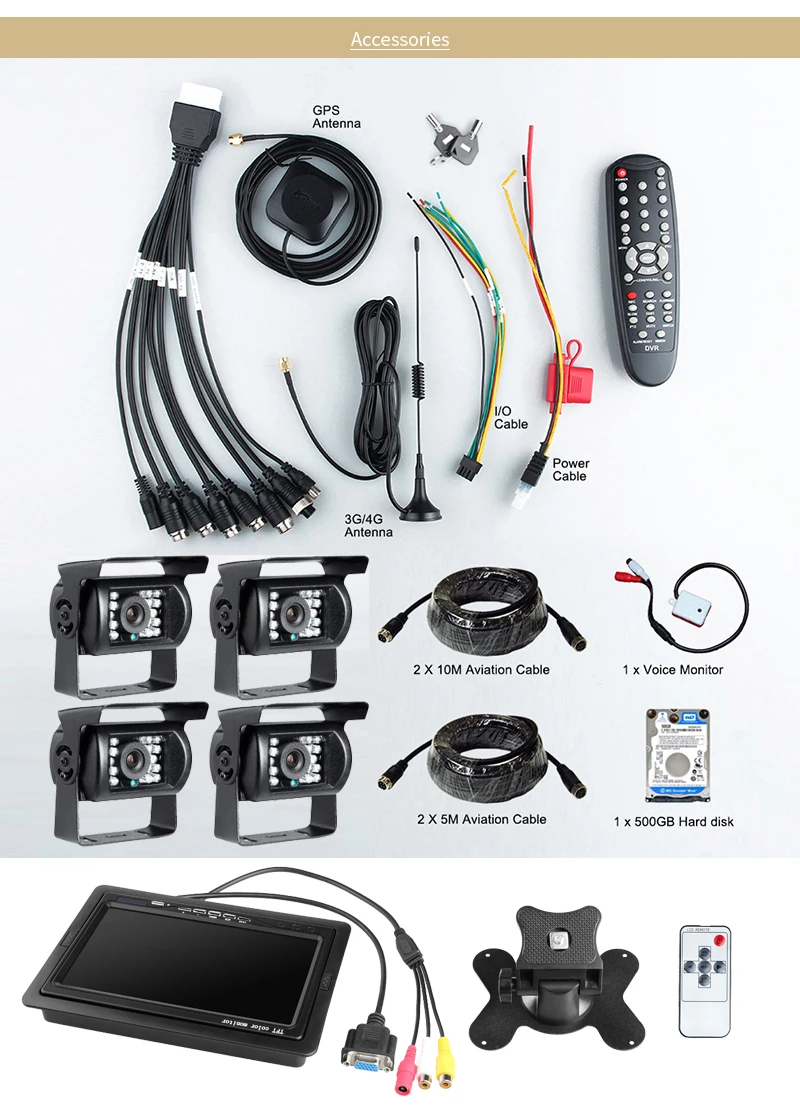  HD 4CH Remote Real Time Video HDD 3G GPS Vehicle Car Mobile Dvr Mdvr+2.0MP Outdoor Metal CCTV Camer - 32808560881
