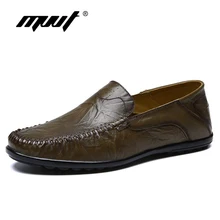 Классическая мужская обувь из натуральной кожи Лоферы без застежки Для мужчин повседневная обувь дышащая Для мужчин Туфли без каблуков из мягкой кожи обувь для вождения