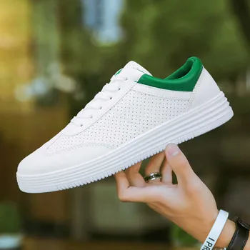 

Concise Hollow Breathable Hole Men'S Casual Sports Shoes Hard-Wearing and Anti-skid Lace-Up Versatile Men'S Low-top Shoes Male