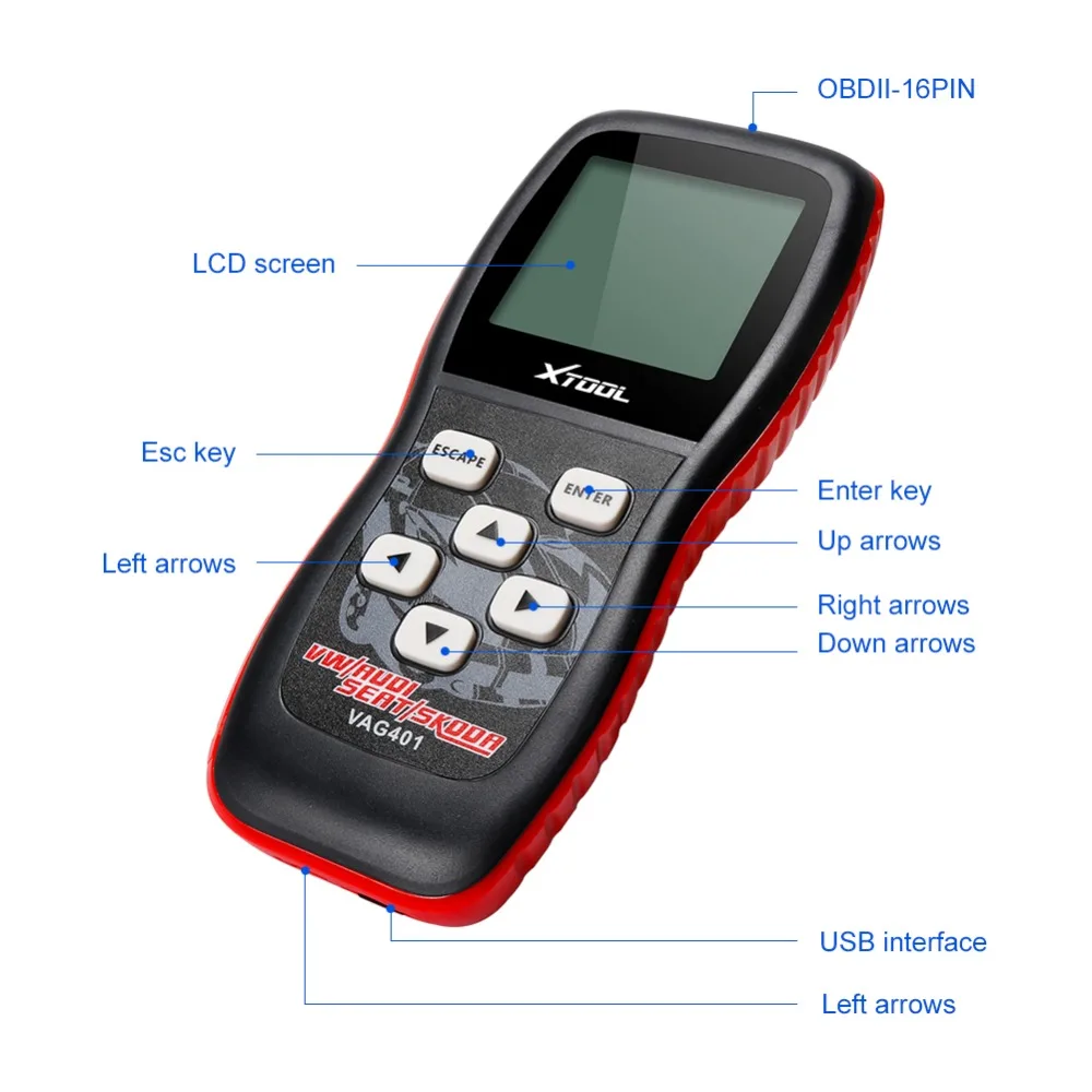 XTOOL VAG401 المهنية قانون القارئ ماسحة OBD2 السيارات التشخيص أداة ل أودي/مقعد/سكودا/فولكس فاجن VAG 401 سيارات ماسحة XTOOL VAG401 المهنية قانون القارئ ماسحة OBD2 السيارات التشخيص أداة ل أودي/مقعد/سكودا/فولكس فاجن VAG 401 سيارات ماسحة