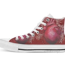 Разбитое сердце апреля Высокие парусиновые туфли на плоской подошве; повседневная обувь на заказ; Прямая