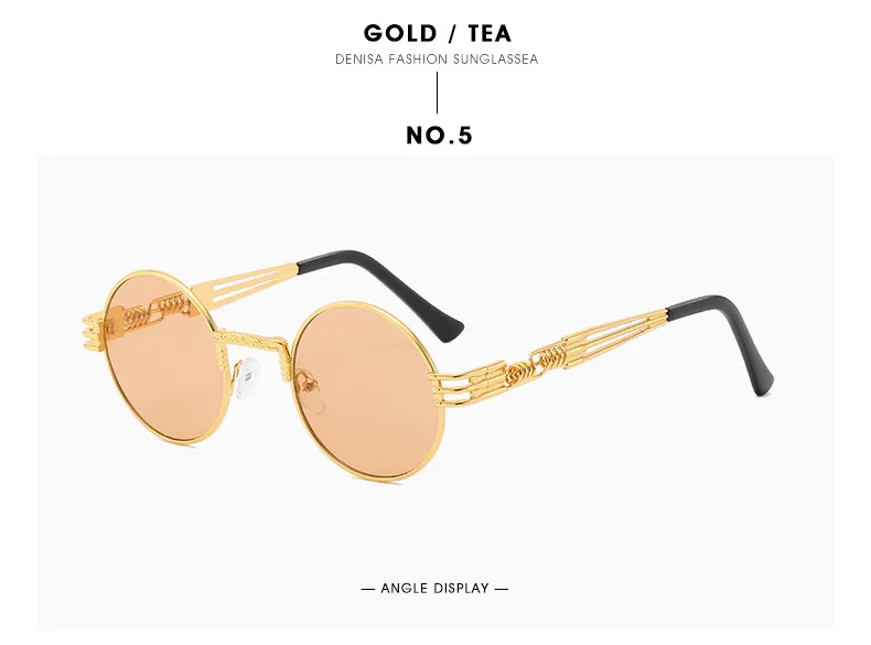 Металлические мужские солнцезащитные очки в стиле стимпанк Для женщин модные круглые солнцезащитные очки, фирменный дизайн, Винтаж солнцезащитные очки высокое качество UV400 очки оттенки