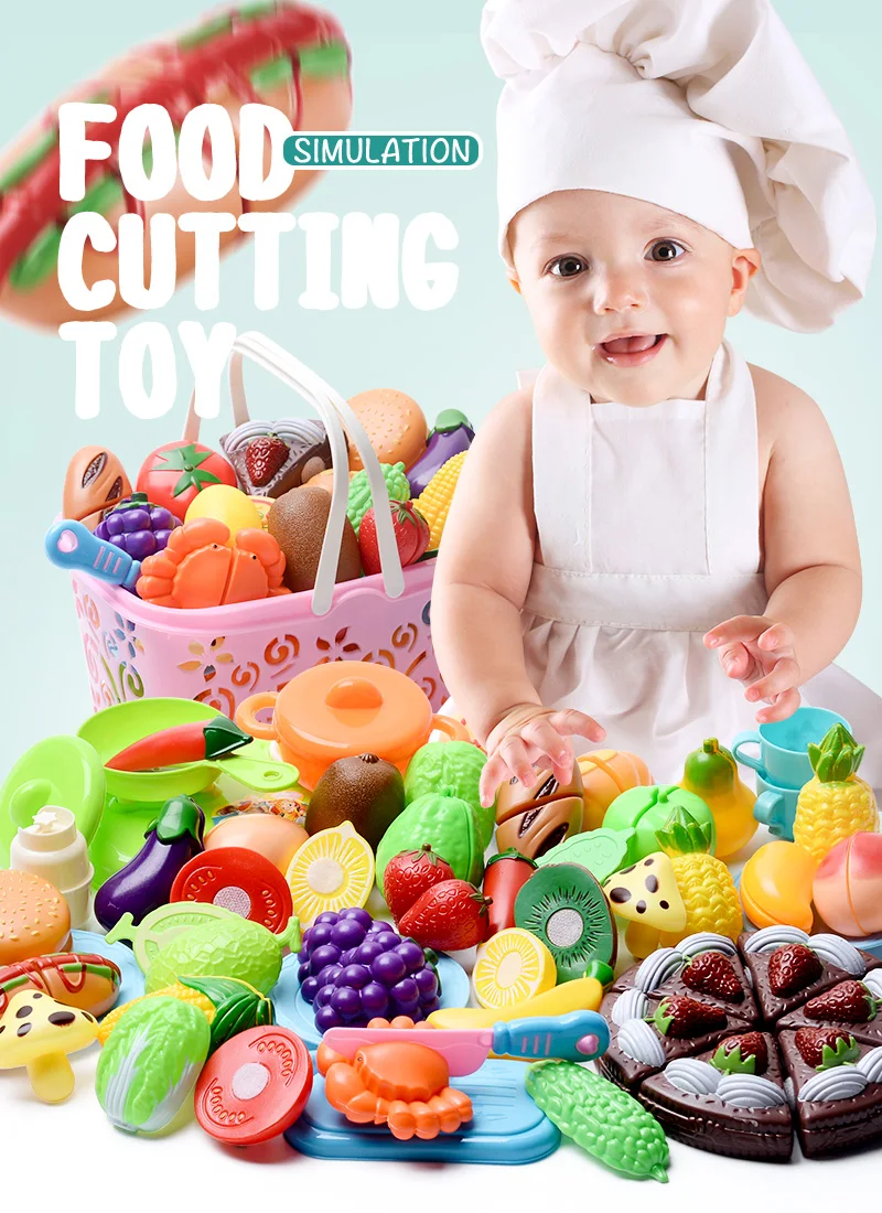 Детская кухонная игрушка для детей, фрукты и овощи, набор для приготовления пищи, ролевые игры, посуда, искусственные продукты, подарок для девочек