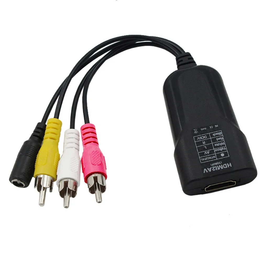 HDMI To Male 3 RCA Video Audio AV Component Composite Converter Adapter