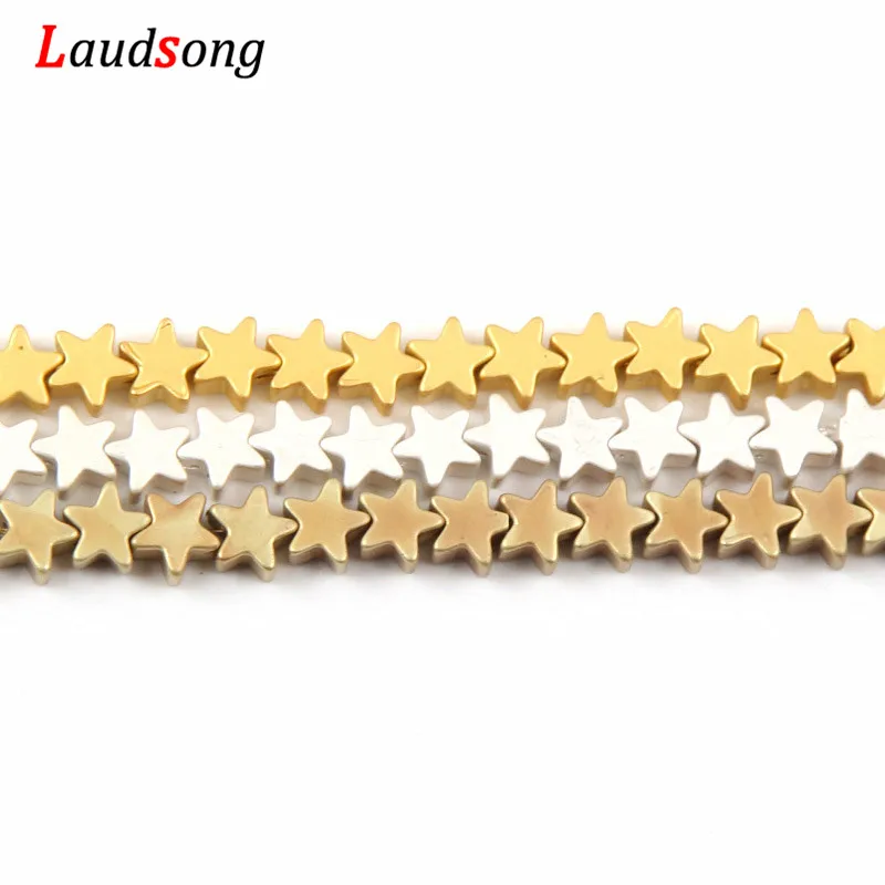 

4x5mm Matte Pentagram Natural Hematite Stone Beads For Jewelry Loose Spacer Beads DIY Bracelet Necklace Making Accessories