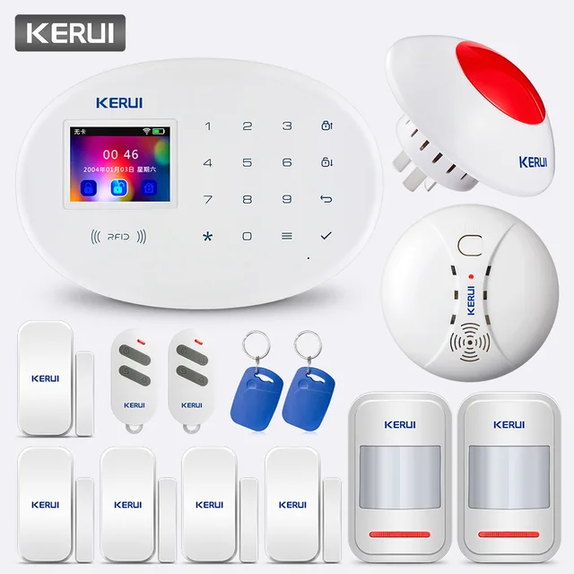 $101.26 KERUI W20 Home Security alarm System Touch Buttons Powerful CPU Master Control With Good Operability Smoke Sensor Alarm System