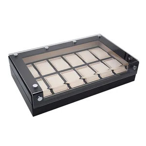 Watch Box 12 Grid Watch Storage Wooden Box Transparent Acrylic Display Box Wooden Watch Storage Box Holiday Gift Box Watch