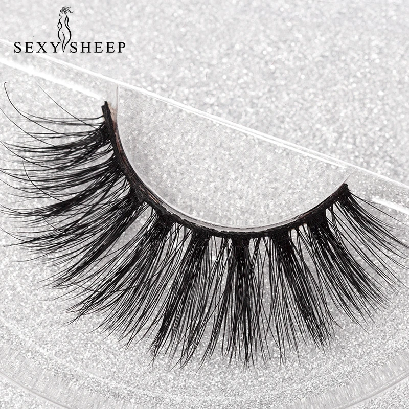 

SEXYSHEEP False Eyelashes 3D Faux Mink Eyelashes Crossing Fake lashes Hand Made Strip Eyelash Extension Beautiful Package cilios