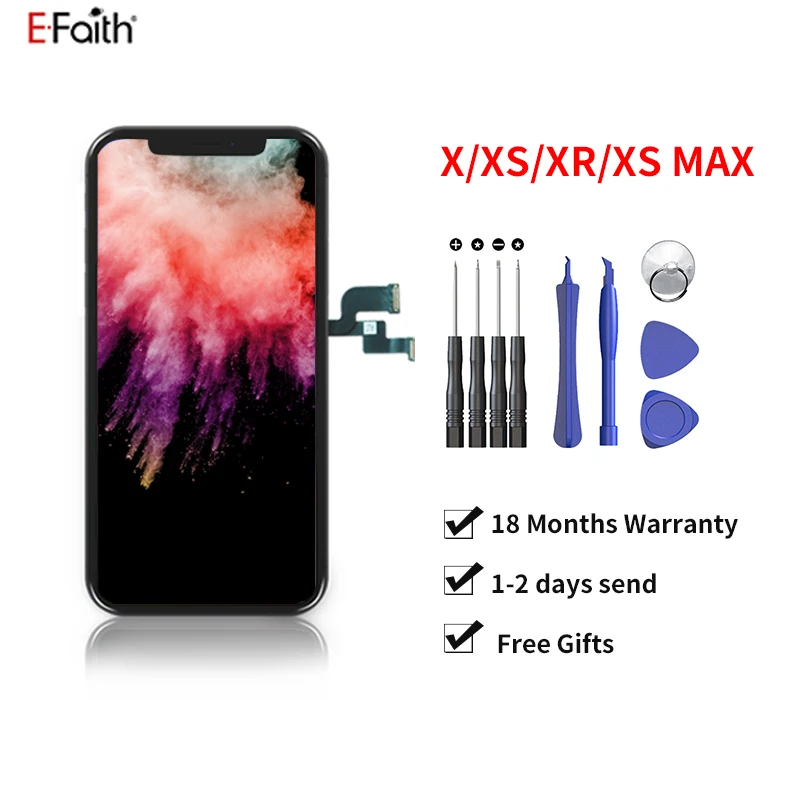 3 шт. EFaith Tianma AMOLED OEM для iPhone X XS XR ЖК-экран MAX дисплей сенсорный экран дигитайзер в