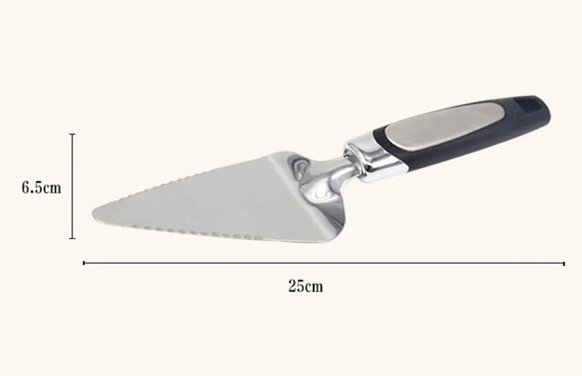 Деревянная ручка Нержавеющая сталь Торт Пицца лопатой зубчатым краем резак пирог пицца сервер торт резак сервера Cutter шпателем