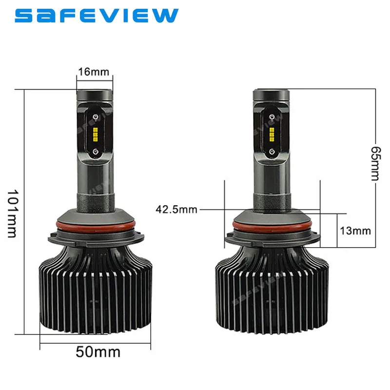 2 шт. SAFEVIEW светодиодный головной светильник автомобильный 9007 csp 5000k 12V 30W 6000K помощи