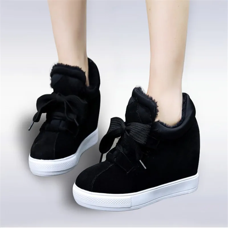 

Size 34-45 Autumn Winter Style Women Shoes Hidden Wedge Heels Boots Elevator Shoes Platform Casual Ankle Boots Warm Snow Boots
