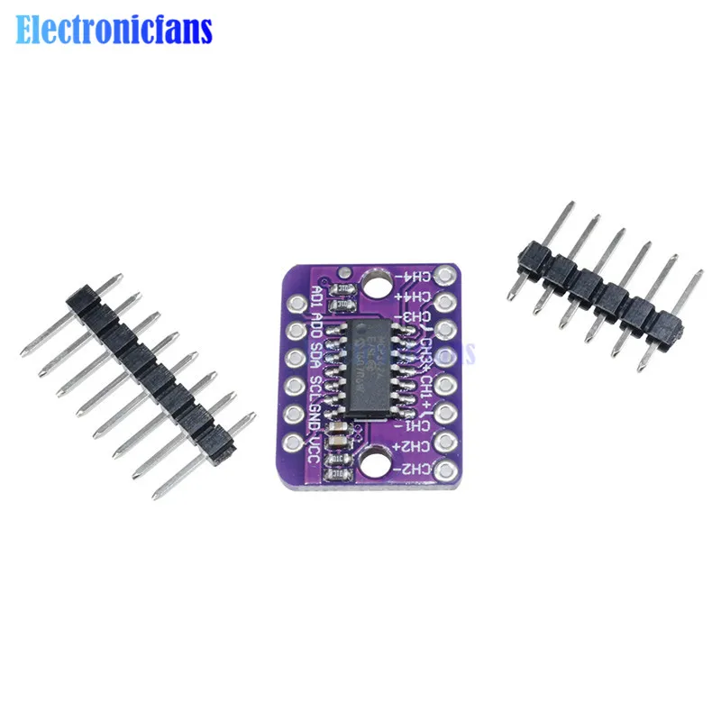 MCP3424 цифровой I2C АЦП 4 канала модуль преобразования для Raspberry Pi для Arduino 2,7-5,5 V Программируемый коэффициент усиления модуль усиления