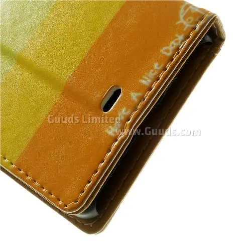 Rainbow Leather Wallet Case for Microsoft Lumia 535 / Lumia 535 Dual SIM for Nokia Lumia 535