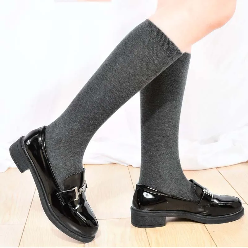 Autumn Winter Black Over The Knee Socks for Girls Kids 1 15Y Solid