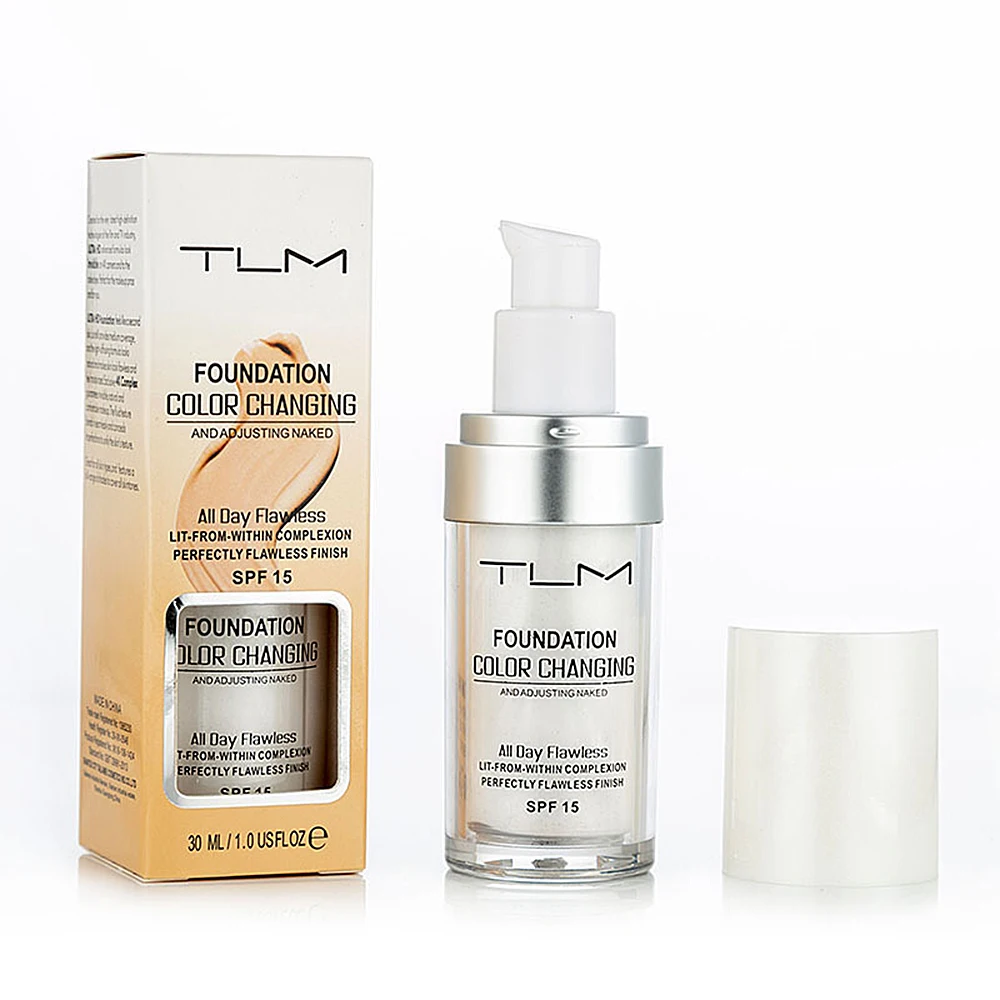 TLM 30 мл Волшебная меняющая цвет жидкая основа для лица контроль жирности покрытие консилер стойкий макияж тон кожи основа TSLM1