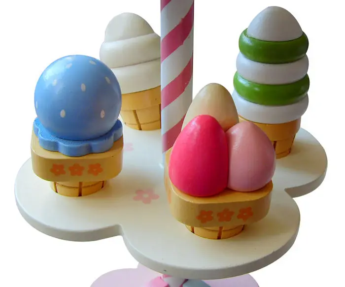 Детские игрушки Моделирование Магнитный мороженое деревянный набор игрушек притворяться, играть в Кухня Еда Детские игрушки Еда День рождения/Рождественский подарок