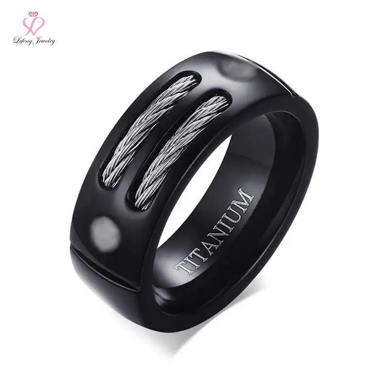 Mens Titanium Wedding Bands Rings 8mm Black Engagement Wedding Rings