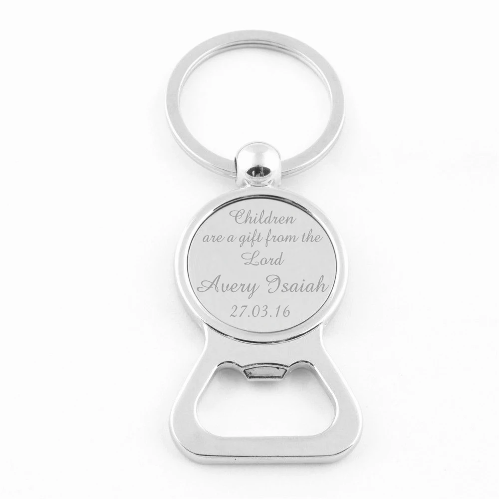 Personalised Keyring Beer Opener Custom Engraved Bottle Opener Keychain