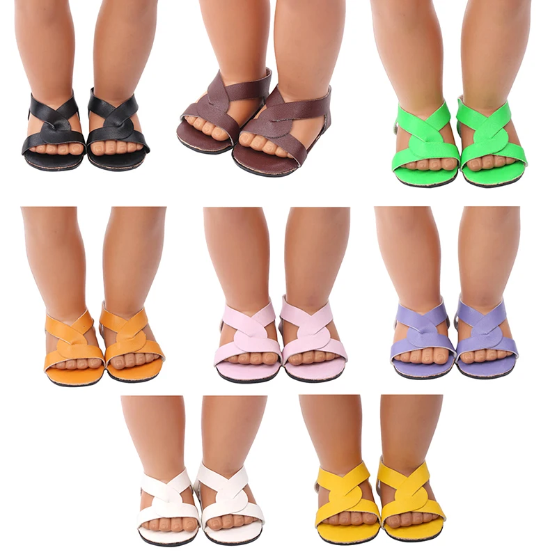 Red White Summer Sandals BJD Doll Shoes For Doll Fit For 18 Inch Doll