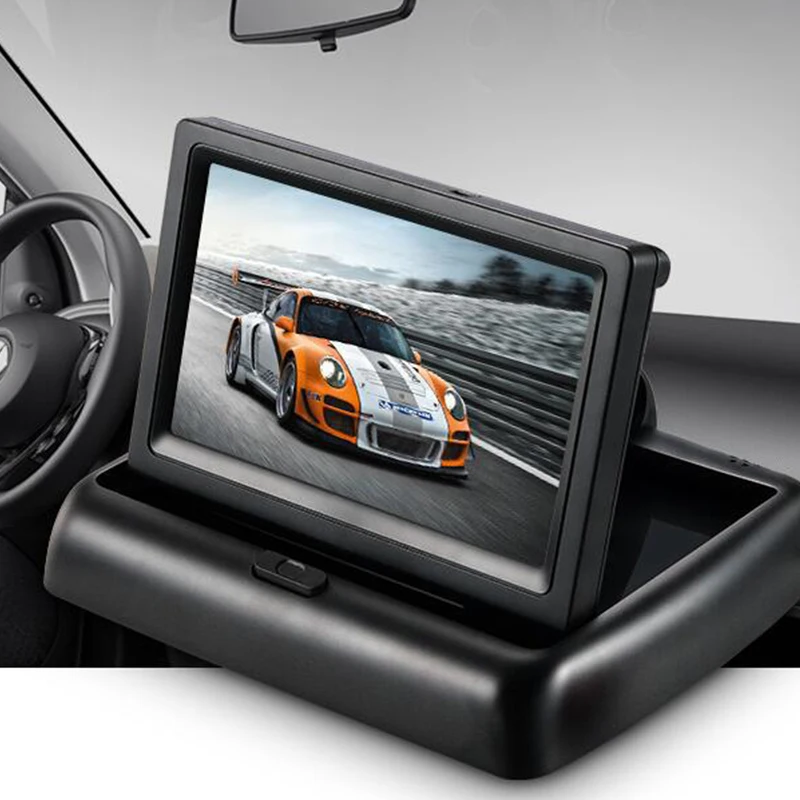 

[HFSECURITY] Portable 4.3 Inch 12V Wiredf 480*272 HD Car Reversing 7W Digital LCD Color Monitor Display NTSC PAL