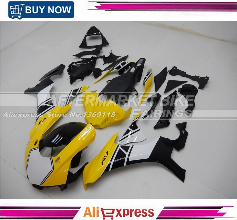 Yellow And White ABS Fairing Sets For Yamaha 50th Anniversary Decals YZF R1 2015 2016 Bodywork Kits