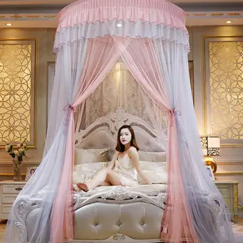 

Elegant two-color dome mosquito net summer polyester mesh home textile bedding