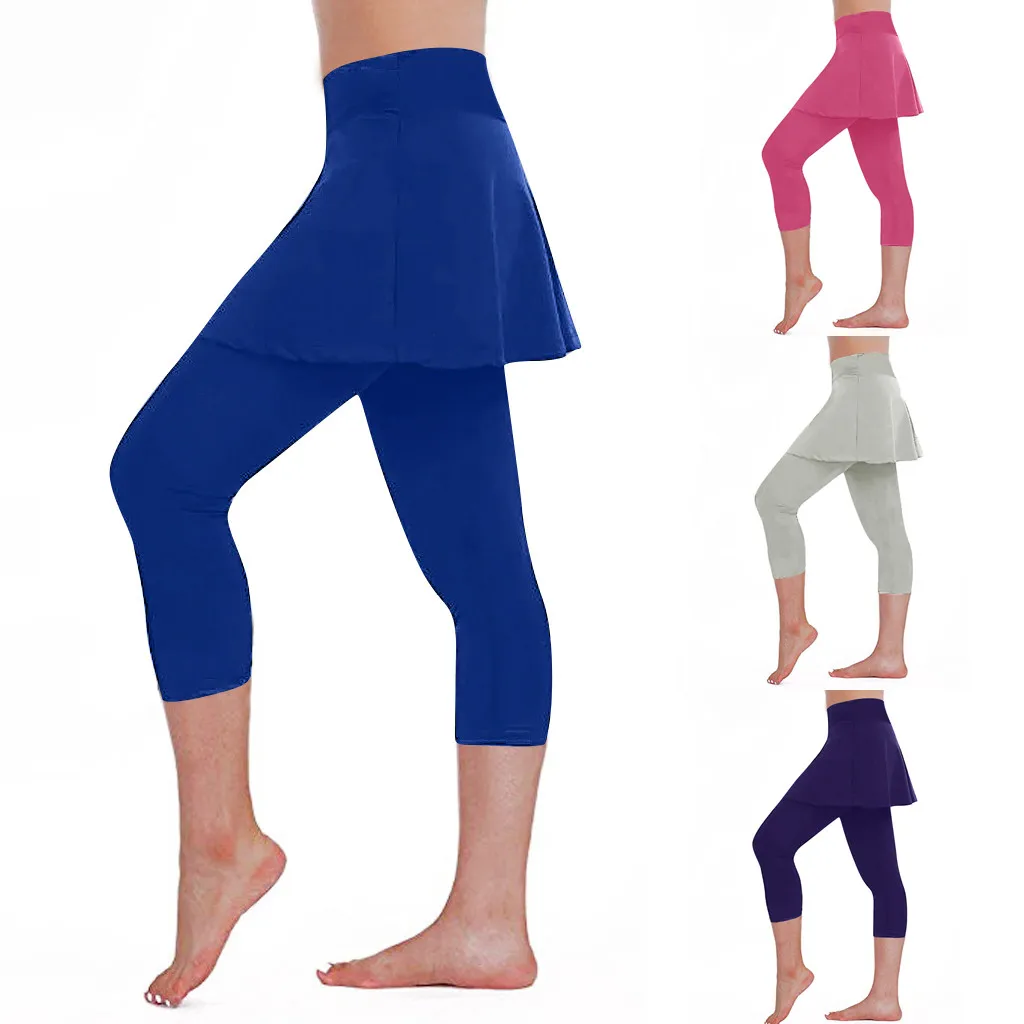 

Calf-length Pants Capri Pant Sport leggings Women Fitness Yoga Gym High Waist Legging Girl Black Mesh 3/4 Yoga Pants women#25