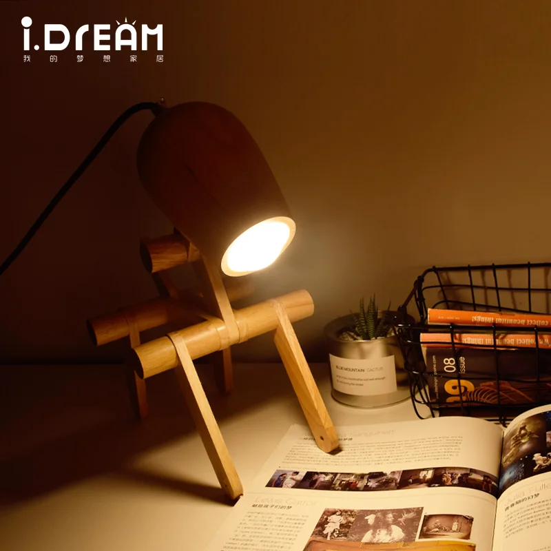 

table lantern wood desk lamp lanterns creative decoration personality solid desk Cafe children's bedroom fashionable