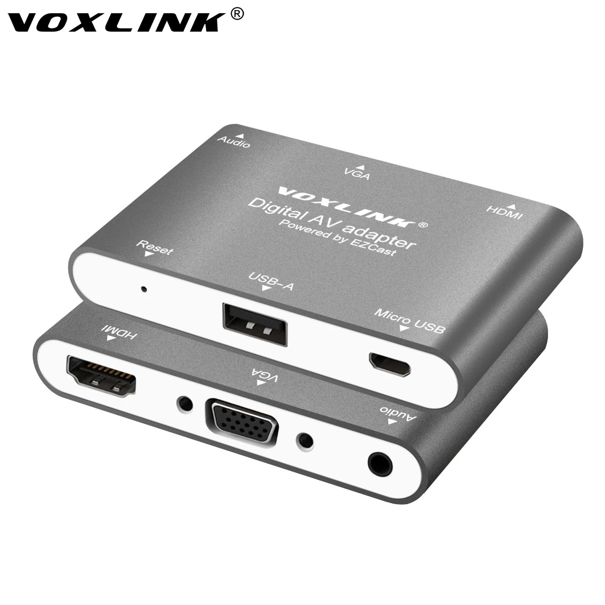 

1080p Digital AV Adapter USB to HDMI VGA Audio Video Converter Power by EZCast for iOS Android Television Projector Computer