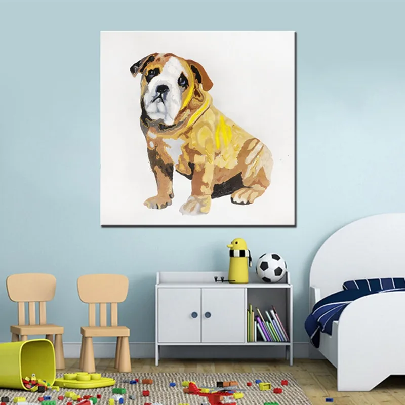 

Modern Home Decor Wall Art Animal Dog Painting Large Knife Doggy Pictures Hand-painted Abstract Cartoon Oil Paintings on Canvas
