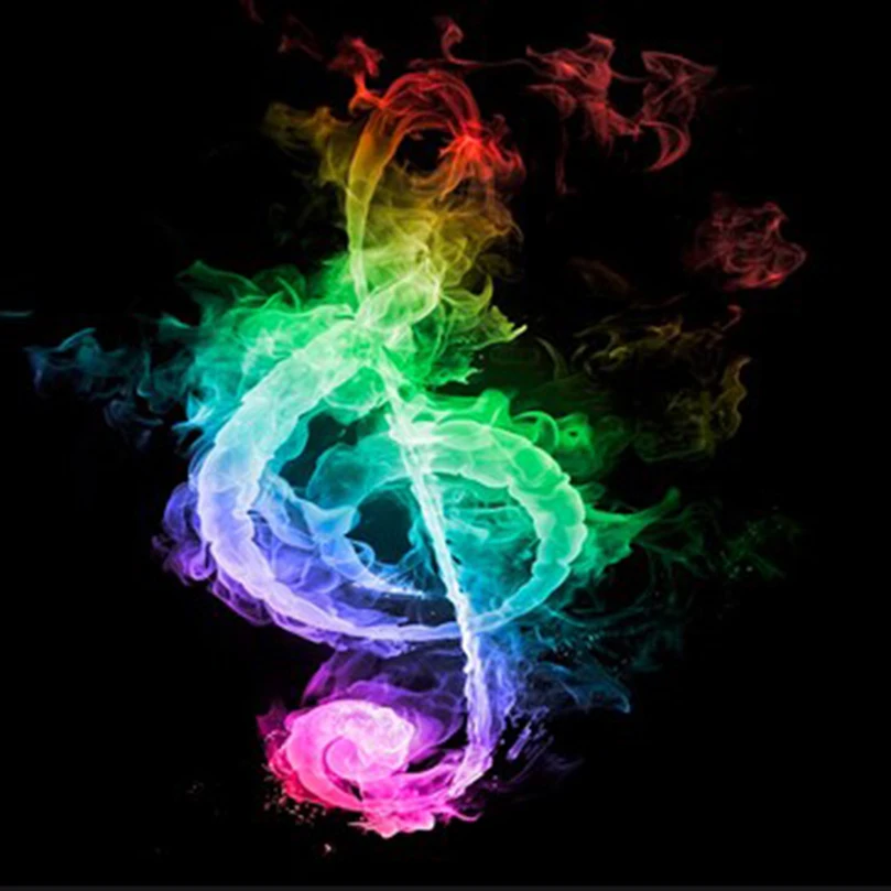 100% DIY 5D Diamond Mosaic Colorful musical note Diamond Painting Cross