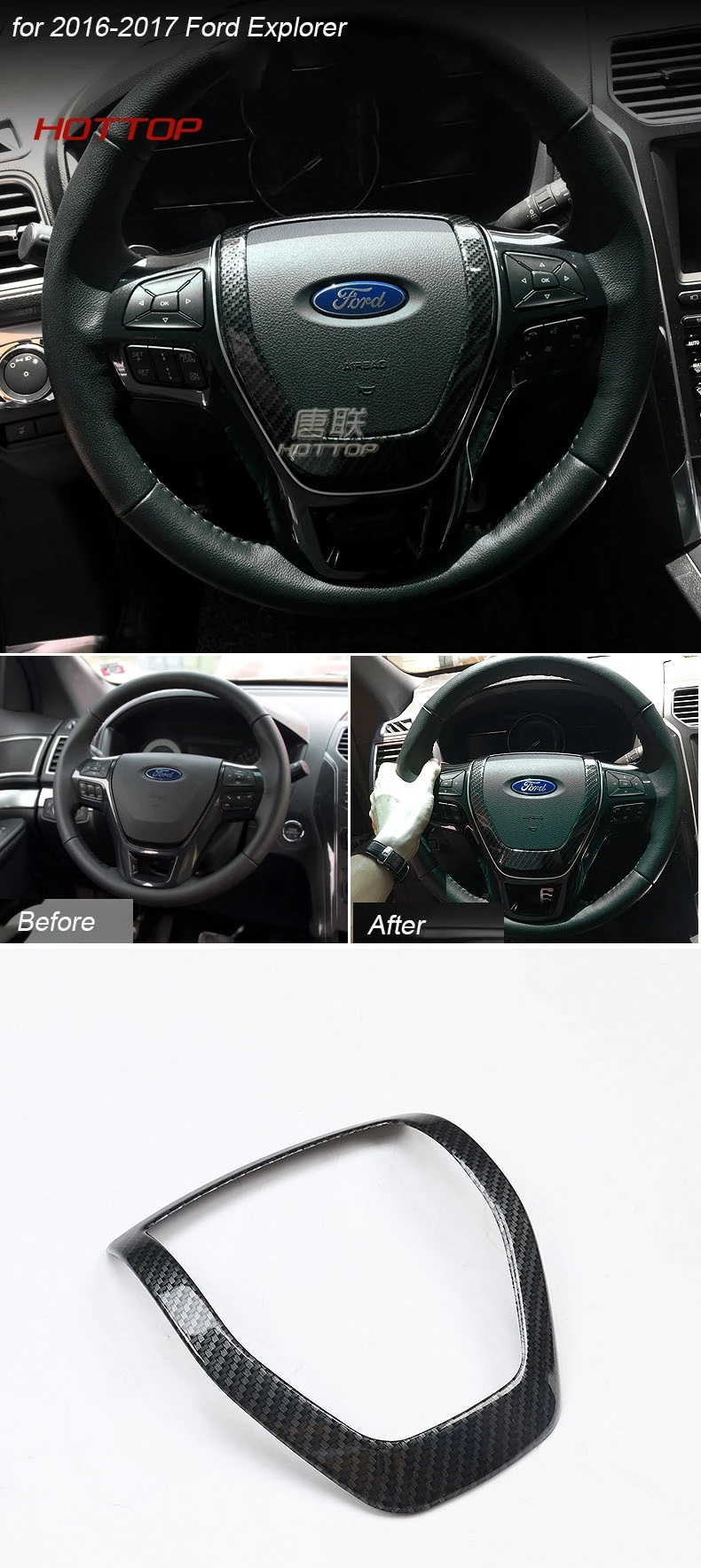 Накладка для Ford Explorer Interior 16 Examiners Модифицированная специально для стаканов из углеродного волокна для стайлинга автомобилей