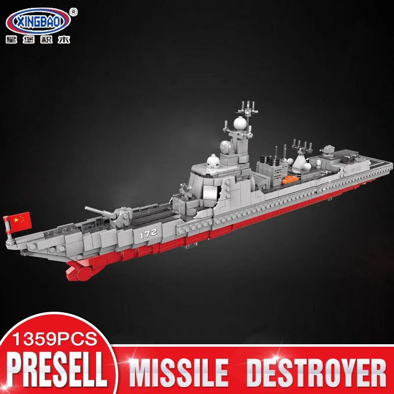 

XINGBAO 06028 1359PCS Military Series The Missile Destroyer Set Building Blocks Bricks New Kids Toys Christmas Gifts Ship Model