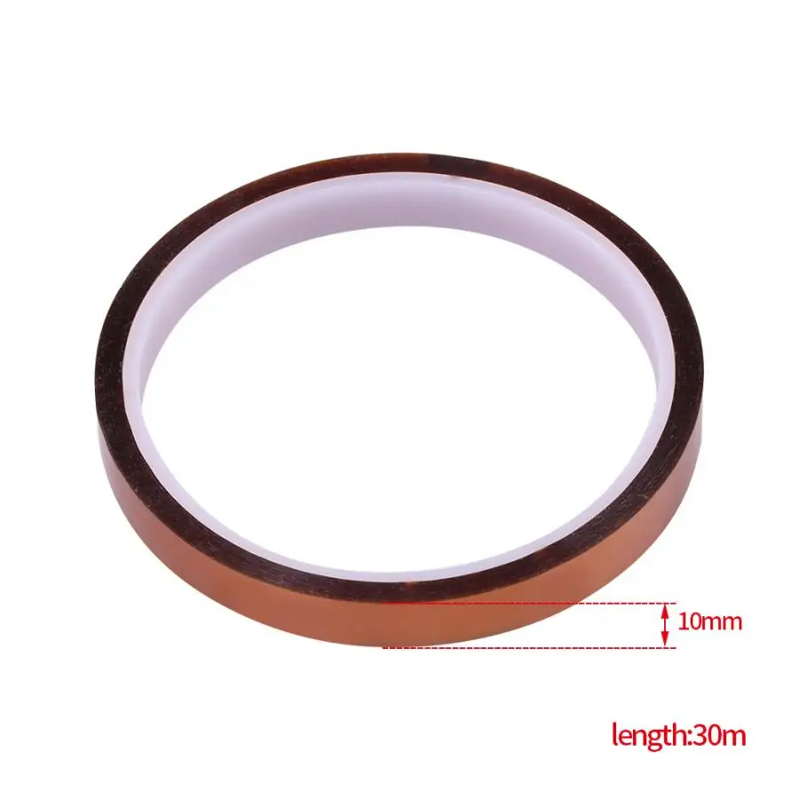 

WALFRONT 10mm x 30m High Temperature Heat Resistant Insulation Self-adhesive Tape Tape for For PCB Anti-heat Polyimide Tape