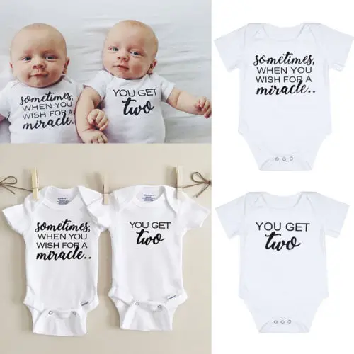 

2017 Newborn Baby Clothes Boys Girls One-Piece Bodysuits Matching Twins Pullover Outfits 0-18M