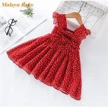 Malayu Baby Summer Baby Girls Clothes Polka Dot Princess Red Dresses Kids Dresses For Girls Chiffon Sundress For Girls Dress Malayu Baby Summer Baby Girls Clothes Polka Dot Princess Red Dresses Kids Dresses For Girls Chiffon Sundress For Girls Dress