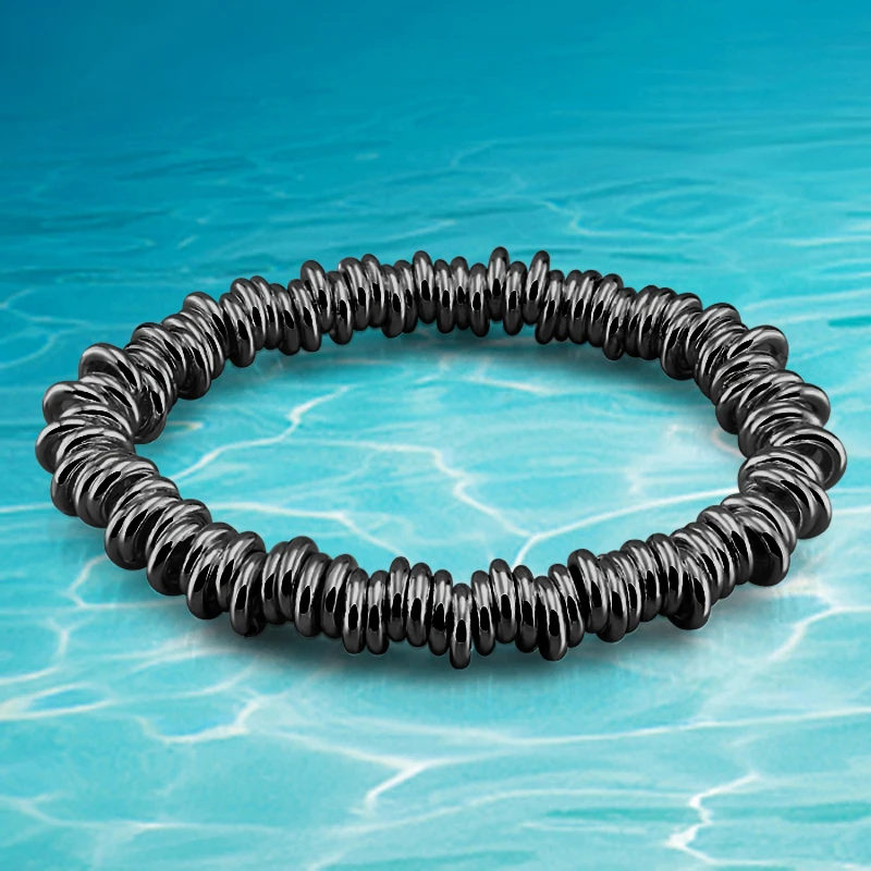 

925 sterling silver Thai silver bracelet bangle for man. fashion men accessories.simple style black circle bracelets.