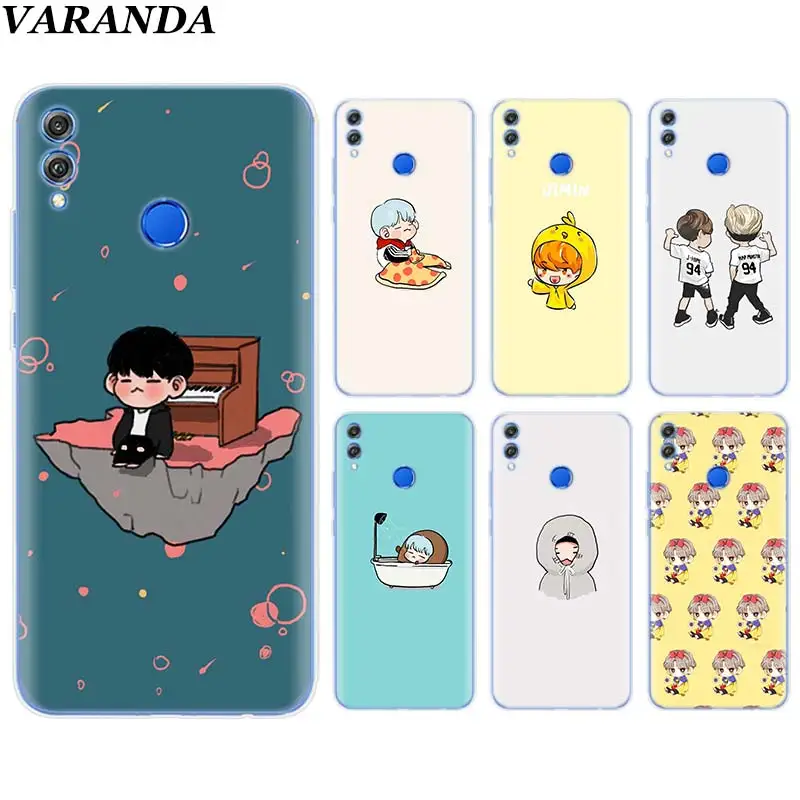 

bangtan boy cartoon Silicone Soft Case for Huawei Honor 8X 8C 7A 7C 7S 9 10 Lite Y5 Y6 Y7 Y9 2019 Phone Case Coque