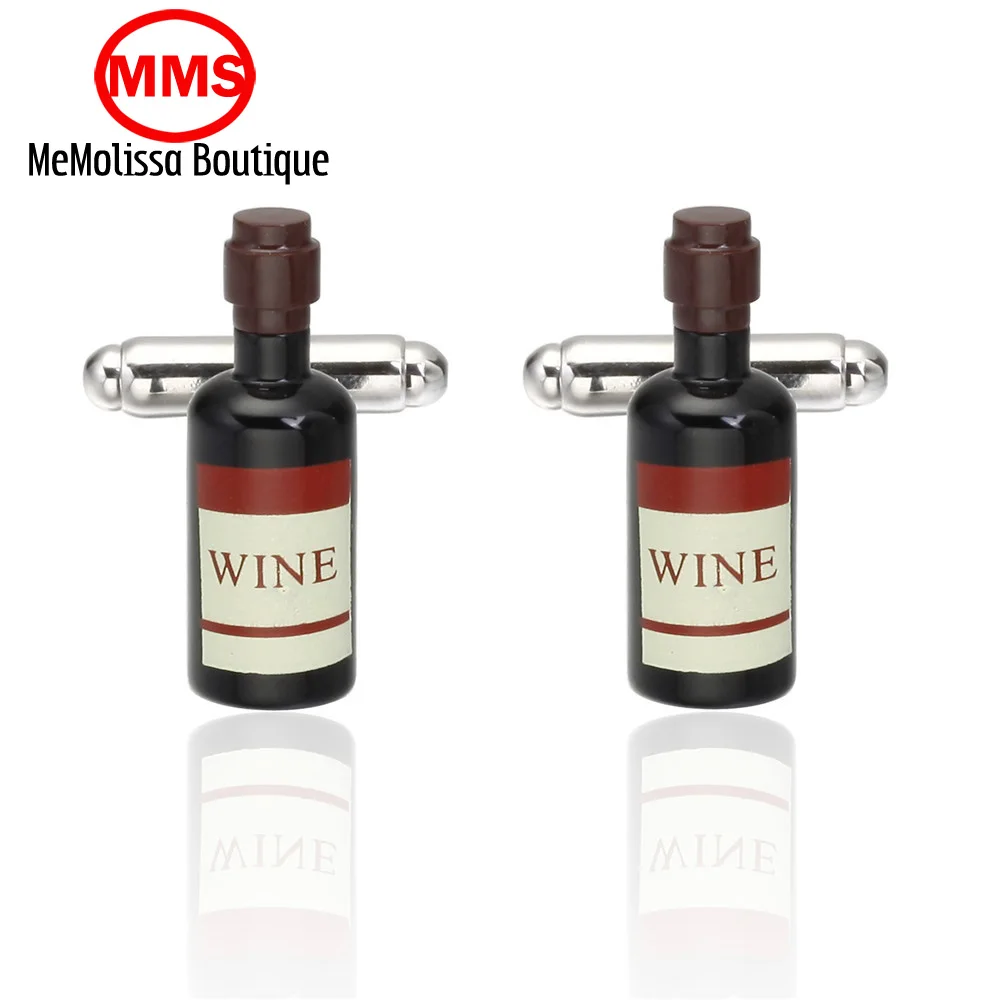MeMolissa font b Formal b font Golden wine bottle Cufflink for font b Mens b font