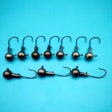 HOOFISH 20 шт./лот 7 г 10 г 12 г 14 г 18 г 21 г 30 г Круглый привести голову молния с различными размерами, рыболовные крючки для мягкой приманки