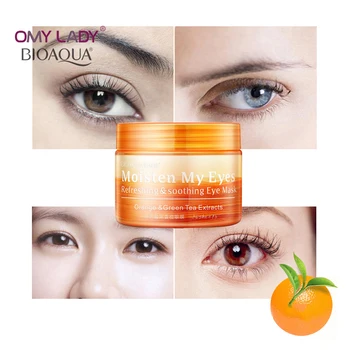 

bioaqua brand Hydra orange Relieve Eye mask sleep Go pouch fade fine lines moisture pulling firming eye care patch beauty mask