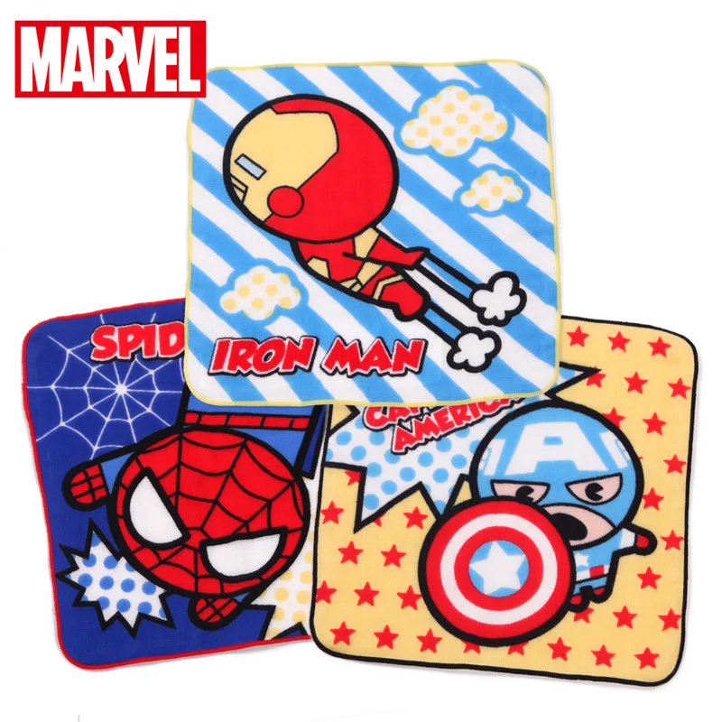 Marvel Captain American Iron Man Square Towel Cotton Gauze Small Cartoon Handkerchief Spiderman 25*25 | Дом и сад