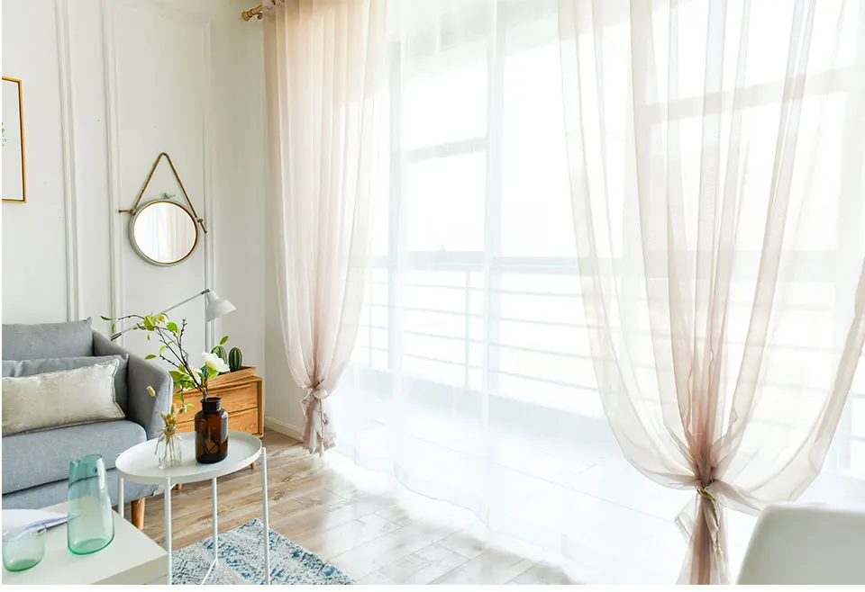 Modern Solid White Tulle Curtains for Living Room Bedroom Window Sheer Voile Blinds Curtain for Kitchen Home Decor Light Shading