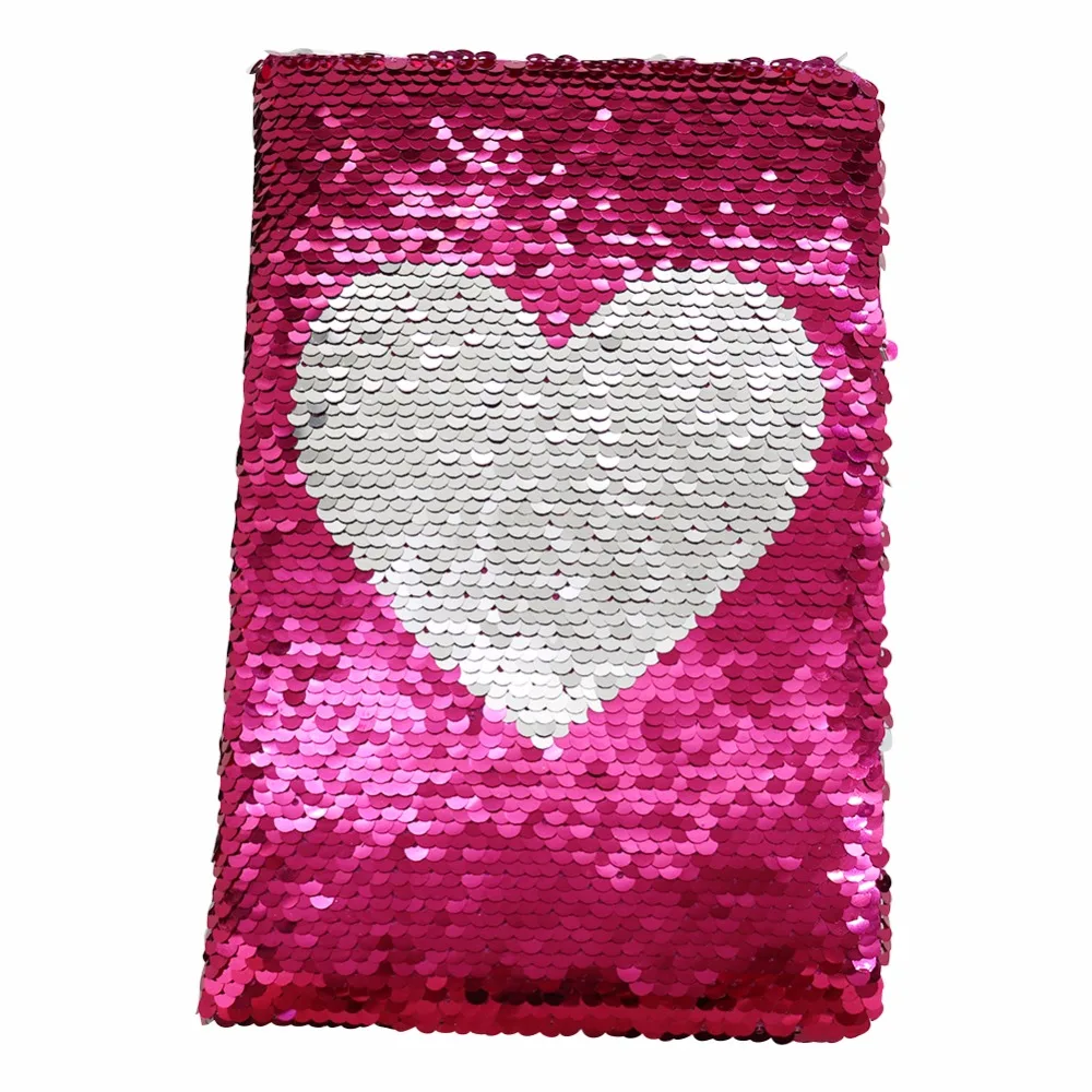 

1 Pc Exquisite Heart-shaped Notebook Sequins Double-sided Lovely Creative Notebook A5 Student School Writing Notebook