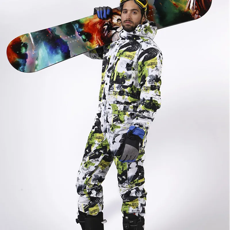 Saenshing One Piece Ski Suit Men Snowboard Jumpsuit Men's Skiing Set